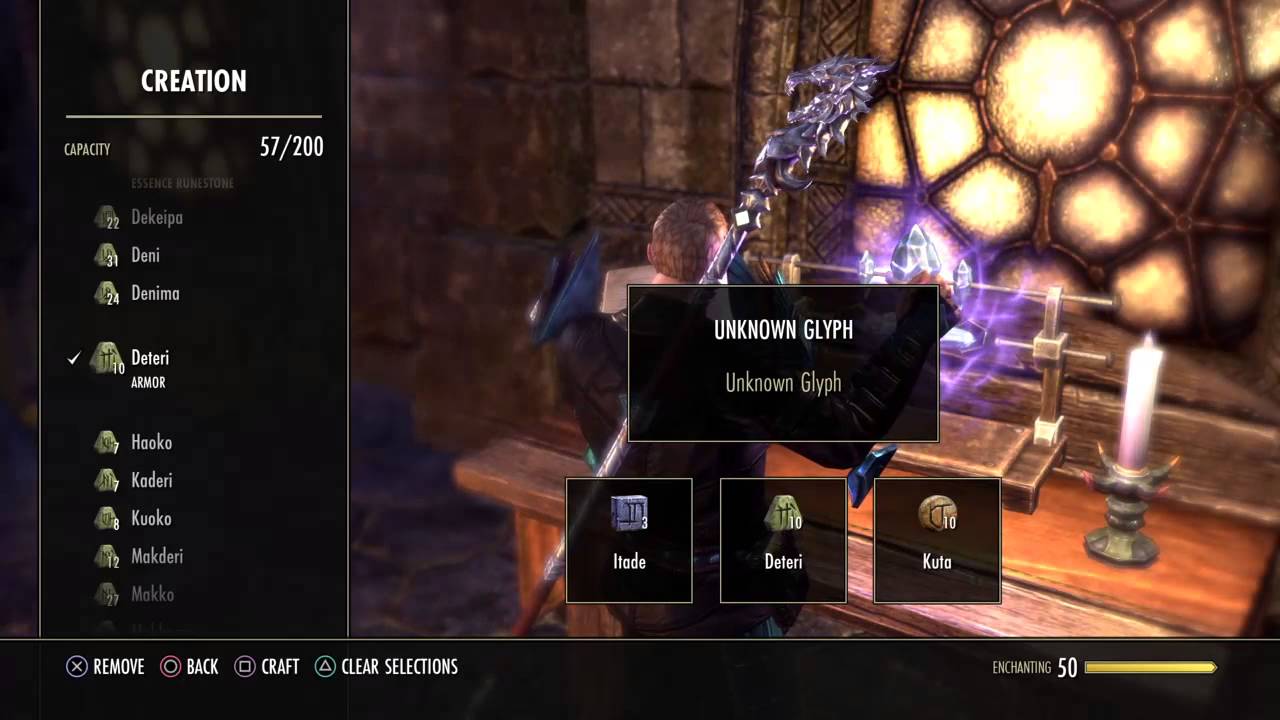 How to create a glyph of lightning in eso senturinnevada