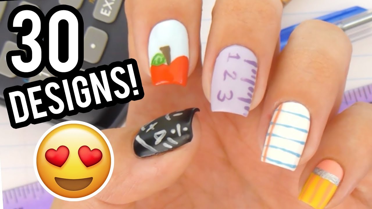 1. 10 Easy Back to School Nail Designs - wide 3