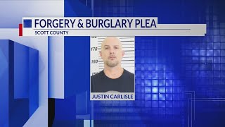 Man accused of forgery, burglary enters plea in cases