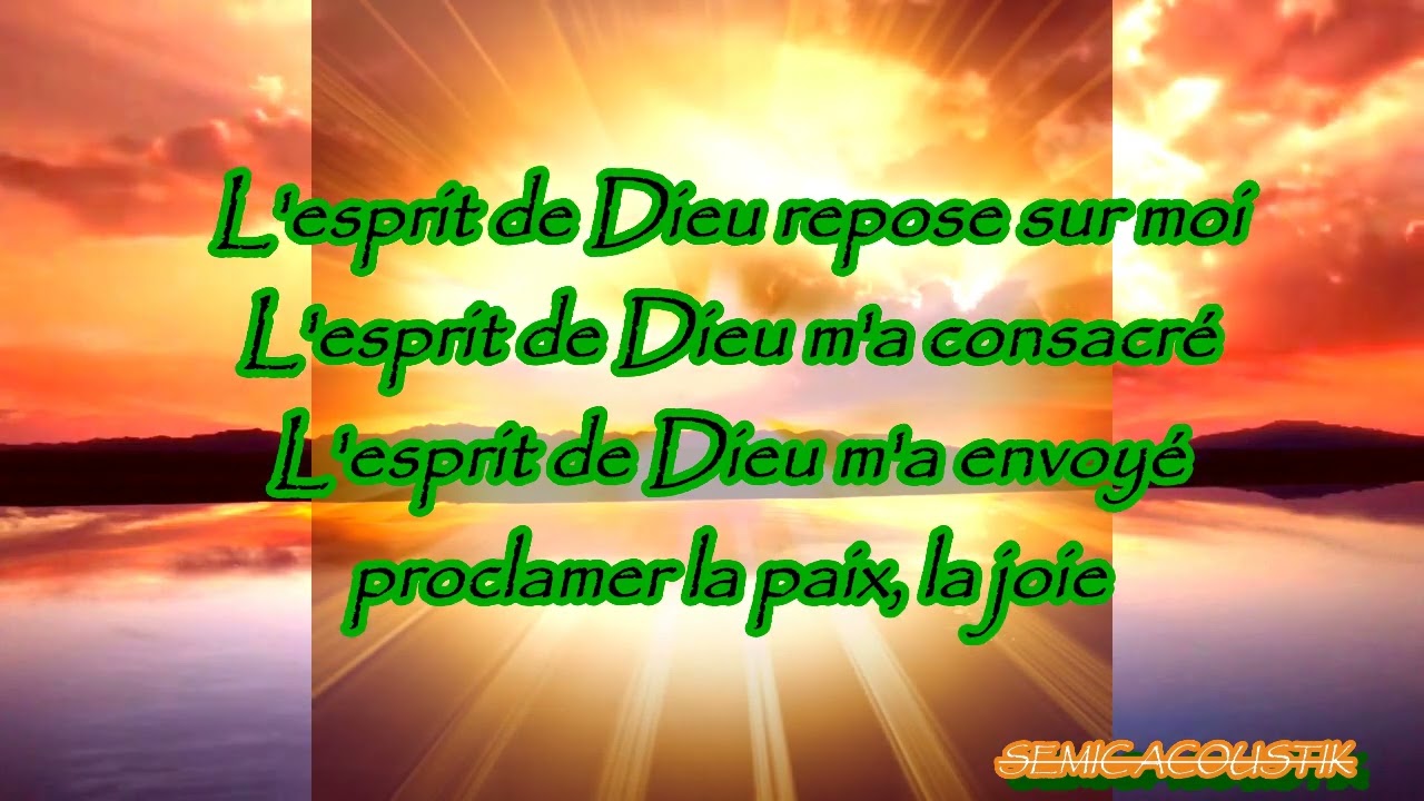 🎤L'ESPRIT DE DIEU REPOSE SUR MOI (DEISS) YouTube