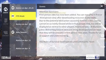 RoS - FPS MODE NOTES!! Rules Of Survival