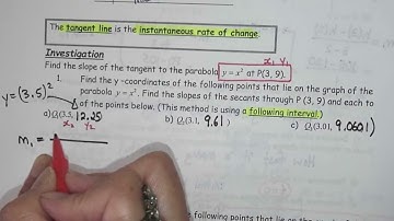 MHF4U1 2.2 Estimating Instantaneous Rates of Change from Tables of Values and Equations Part 1