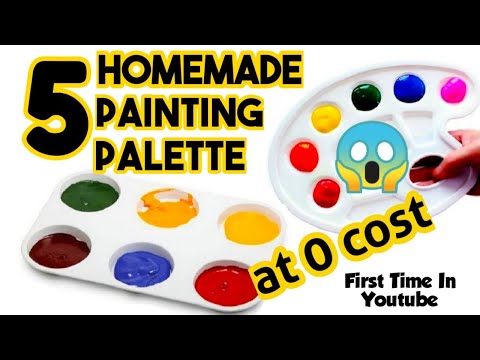 Homemade painting palette/How to reuse paint bottle caps/DIY how to make  color palette at home 