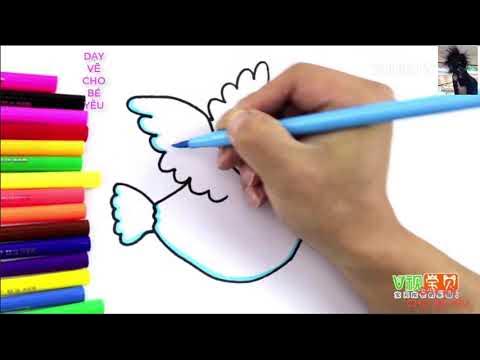 Bé Tập Vẽ Và Tô Màu Con Chim Bồ Câu. - Youtube