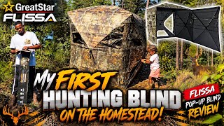 My FIRST Hunting Blind on the Homestead! | FLISSA Pop-Up Deer Blind Review