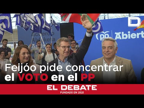 Feijóo pide concentrar el voto en el PP para ser «decisivos» y «enderezar el rumbo» del País Vasco