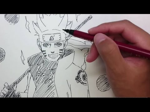 Naruto １５分でナルト 六道仙人モード 描いてみた Speed Drawing Naruto Sage Of The Six Paths Youtube