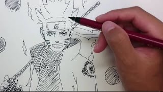 Naruto １５分でナルト 六道仙人モード 描いてみた Speed Drawing Naruto Sage Of The Six Paths Youtube
