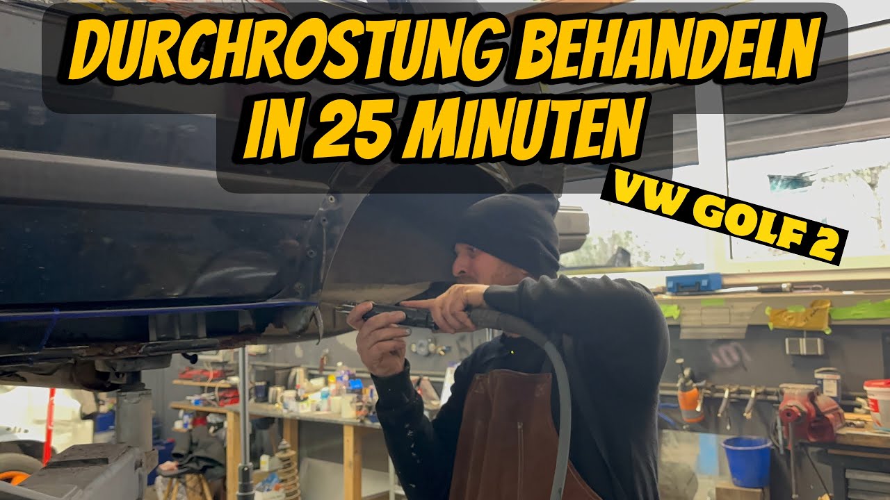In 25 Minuten Schweiß und Blecharbeiten am durchgerosteten VW Golf 2