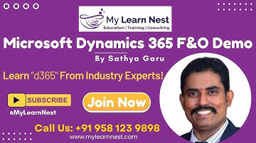 D365 Finance and Operations Demo | Microsoft Dynamics 365 F&O Training in Hyderabad | MyLearnNest