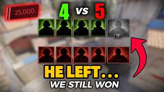 We SOMEHOW Won This 25k Premier Game 4v5...