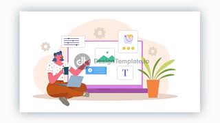 Website Designer Flat Character Animation Scene Template After Effects Template