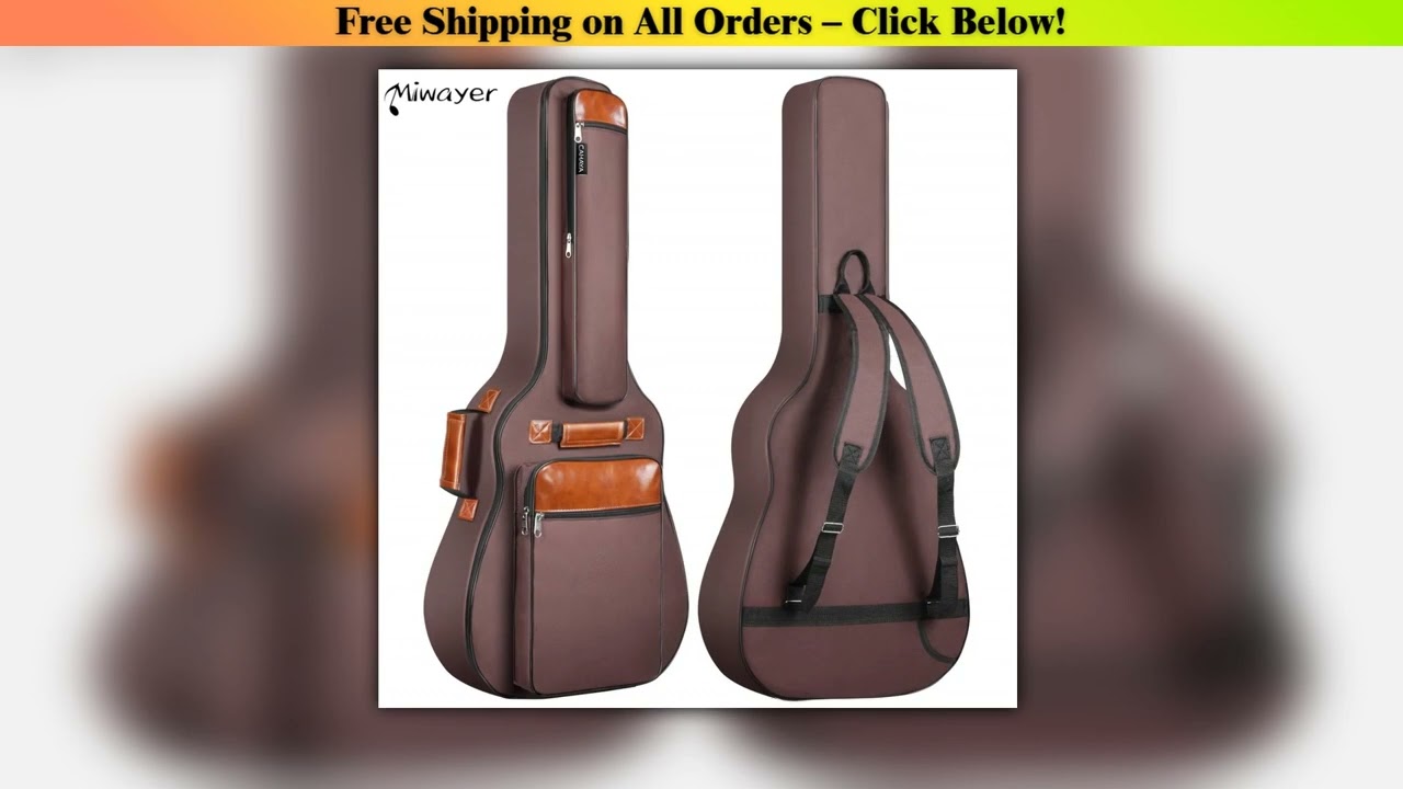 Miwayer Acoustic Guitar Bag 41 Inch Thickened Waterproof Oxford Nylon Double Straps Cotton Padded