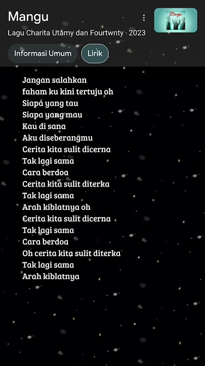 jangan salahkan faham ku kini tertuju oh / mangu - Charita Utamy dan Fourtwnty