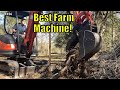 Clearing Stumps for New Woven Wire Fence Project  | Kubota Mini Excavator