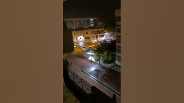 Strong wind and horizontal rain in Bastia