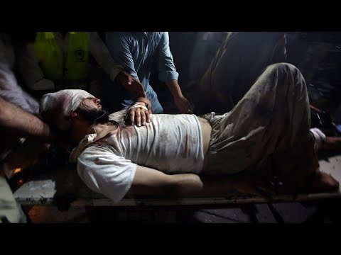 54 people killed from suicide bombing at political rally in Pakistan