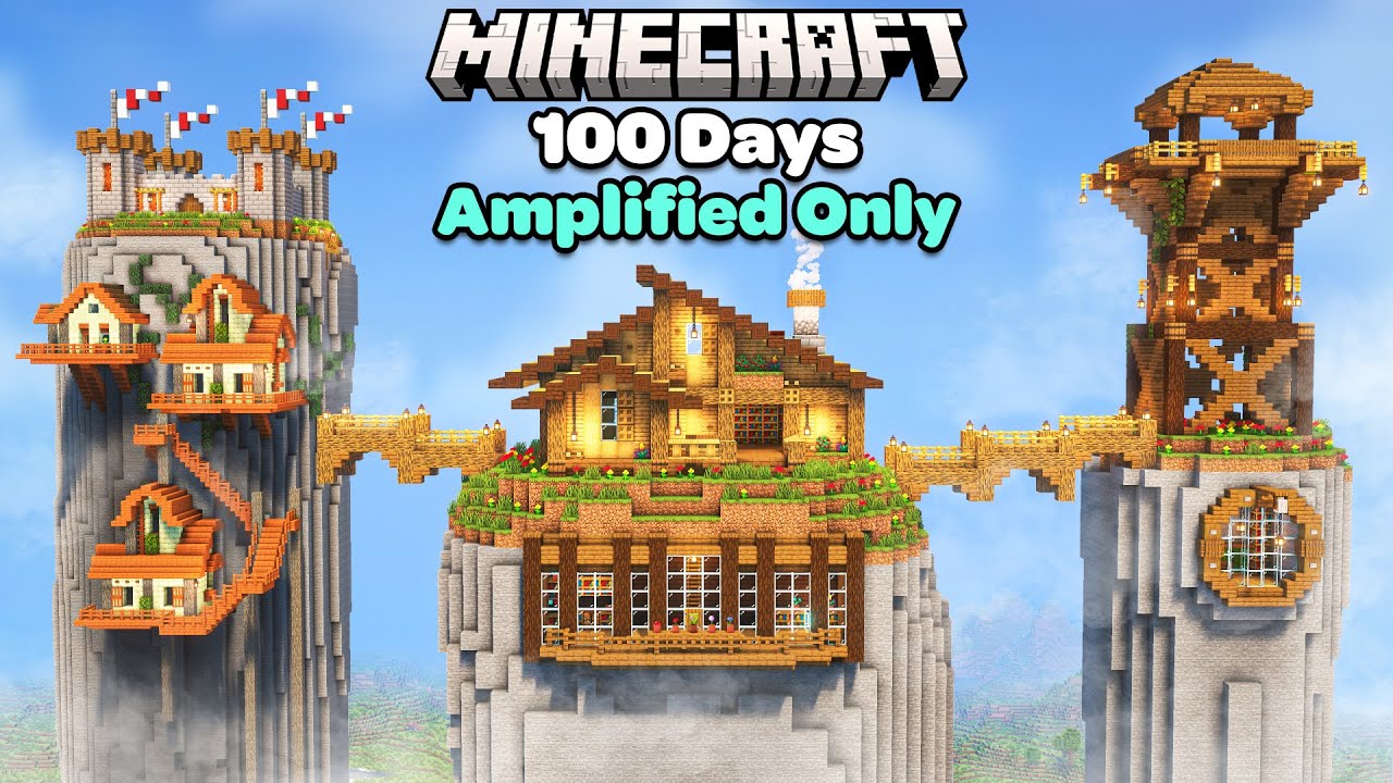 I Spent 100 Days in an Amplified Only World in Minecraft - YouTube