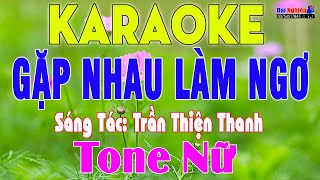 Gặp Nhau Làm Ngơ Karaoke Tone Nữ Nhạc Sống Cha Cha Cha || Karaoke Đại Nghiệp