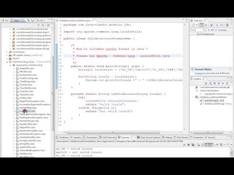 VALIDATE LOCALE FORMAT IN JAVA DEMO