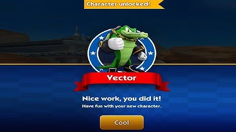 Sonic Dash - VECTOR SONIC GAMEPLAY - CHARACTER UNLOCKED