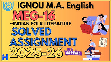 IGNOU MEG-16 SOLVED ASSIGNMENT 2025-26 | IGNOU MA (English) Solved Assignment 2025-26 | IGNOUHUB