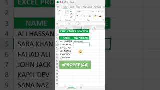 Capitalize Each Word in Excel | PROPER Function #Excel #Shorts