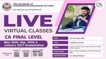 Final Paper 3: AAA&PE | Topic: Chapter 14 :Special Features of Audit of... | Session 2 | 26 Nov 2025