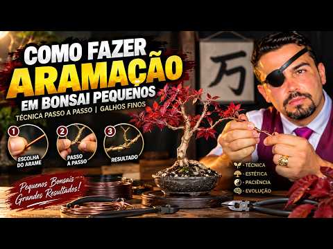 Como Fazer ARAMAÇÃO em BONSAI Pequeno 🌱 | Galhos Finos Passo a Passo