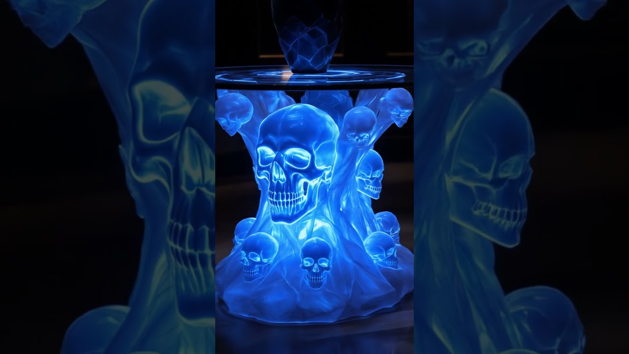 Mesmerizing Glowing Skull Table - Unique & Spooky Home Decor!