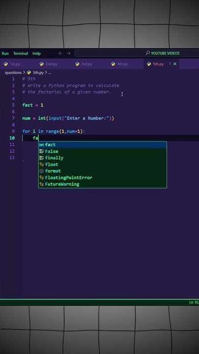 Write a python program to calculate the factorial of a given number ...