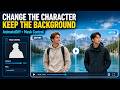 AnimateDiff Video Restyle: Change the Character, Keep the Background with Mask Control