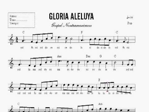 partituras cristiana notas partitura aleluya gloria cristianos melodia nivel