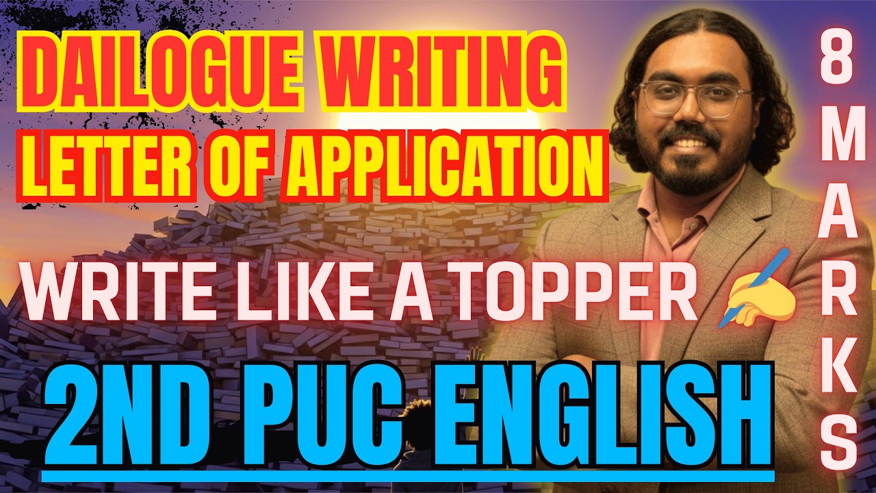 2nd PUC English Dialogue Writing & Letter of Application | Board Exam 2026 | Full Marks Strategy ✍️📚