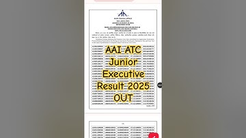 AAI ATC Result 2025 OUT 🔴 AAI ATC Result 2025 Kaise Dekhe ? How To Check AAI Junior Executive Result