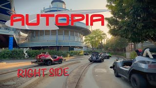 Autopia Right Side Track Sunset Drive Disneyland California 4K