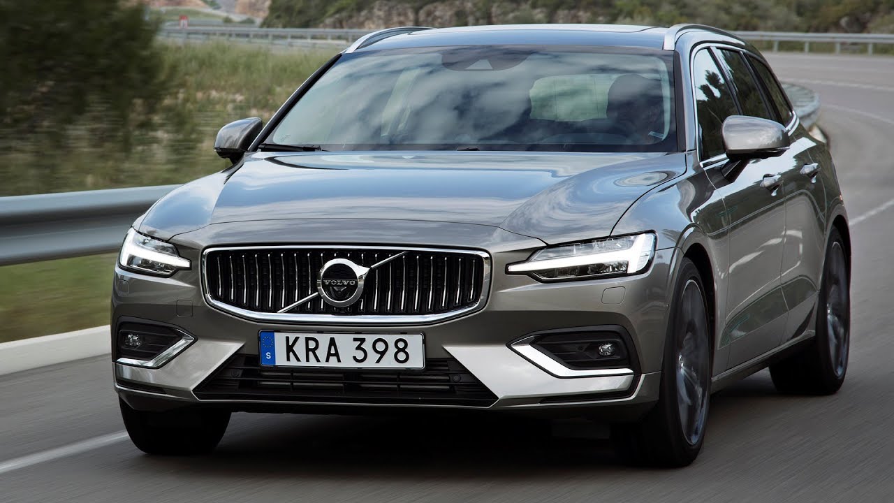 2019 Volvo V60 T6 Inscription Driving Exterior Interior Pebble Grey