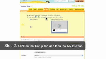 How do I change the email address that displays on my website?