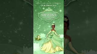 Princess Tiana Birthday Video Invitation #tiana #princessparty #birthdaypartyinvitations