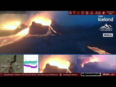 The exact moment an Icelandic volcano wall collapses In SLOW MOTION