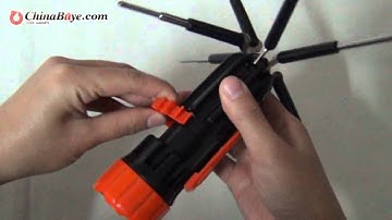 8 in 1 Multi-functional Emergency Life Saving Hammer Cutter Screwdriver LED Flashlight