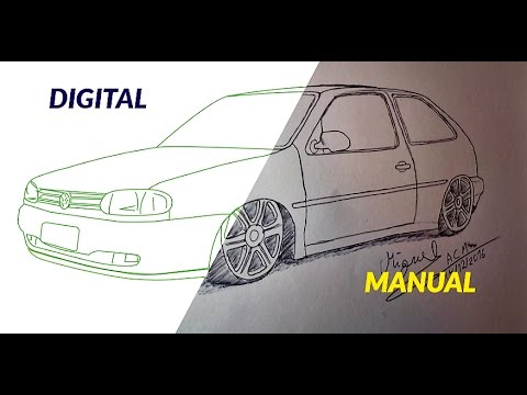 COMO DESENHAR UM CARRO GOL BOLA REBAIXADO PASSO A PASSO 