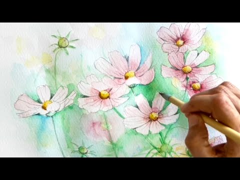 水彩画 花 花 水彩画