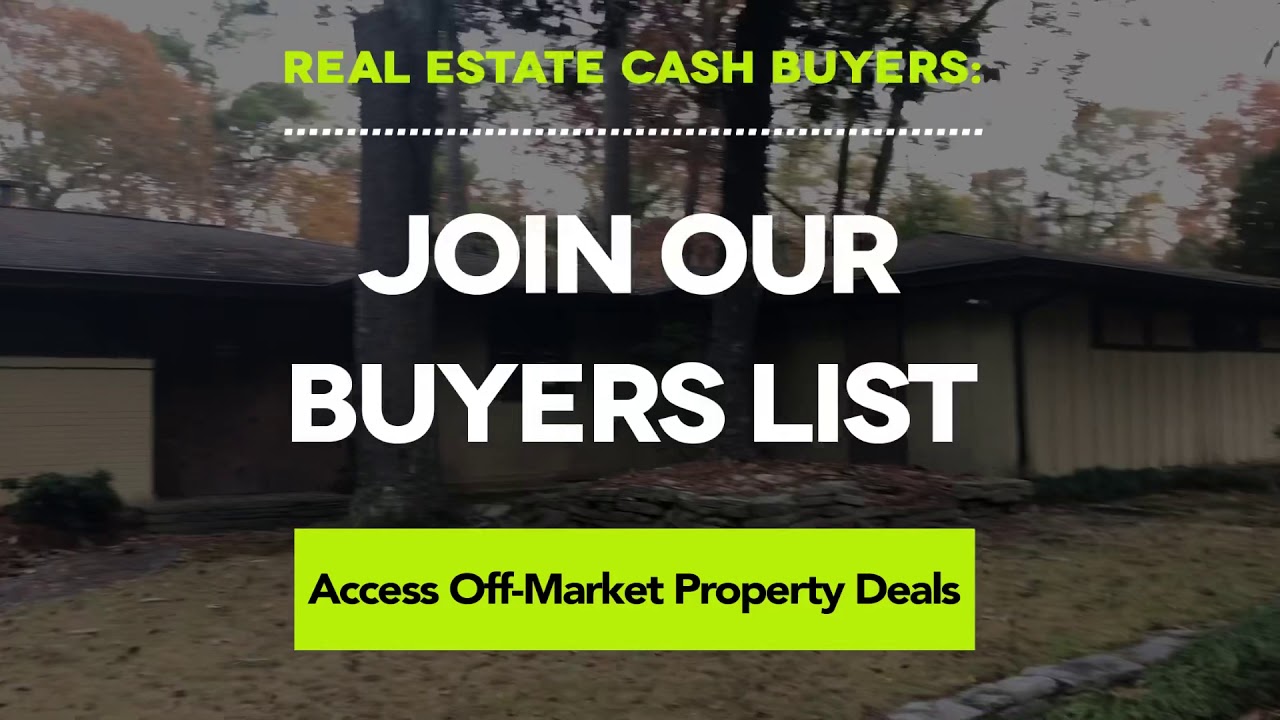 Real Estate Cash Buyers Join Our Buyers List YouTube