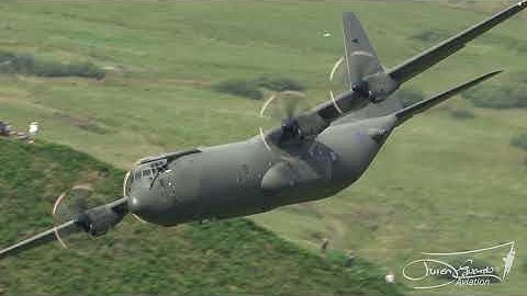 c-130 hercules tactical transport aircraft smooth pass Mach Loop
