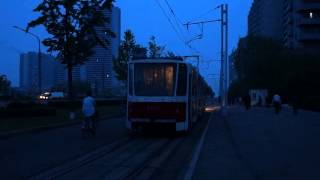 КНДР. Трамвай в вечернем Пхеньяне