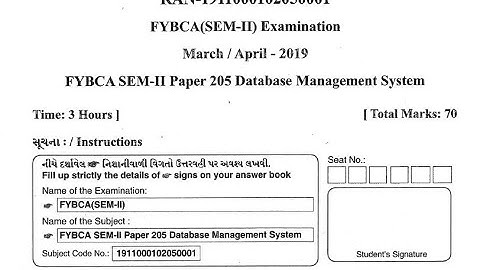 DBMS 2019 Reg Paper Solution Part 2  | VNSGU | BCA Studetns