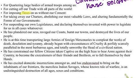 Explaining the Grievances of the Declaration of Independence