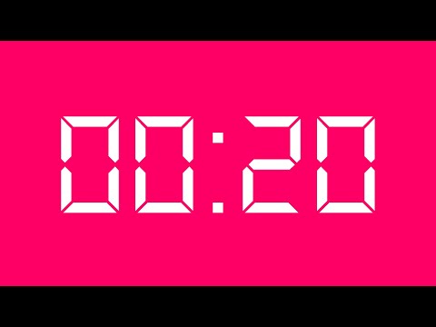 20 Seconds Timer HD No Copyright - Neon Red Screen + Beep