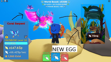I hatched a RAINBOW CORAL SERPENT in Clicker Simulator! (Roblox)